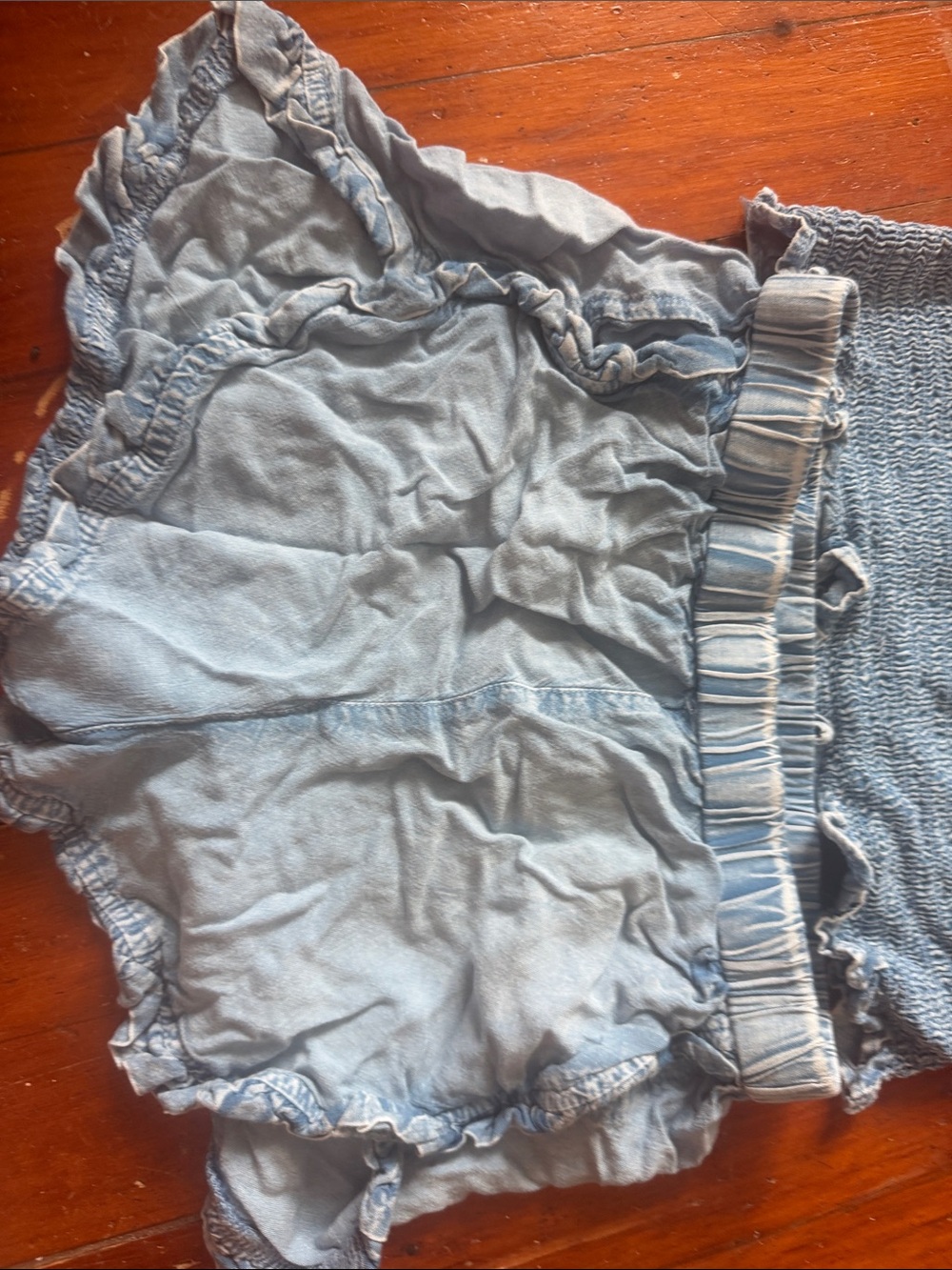 Poof! Light Blue Ruffle Hem Kids Shorts and shirt like new